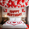 Red and White Happy Birthday Decoration Theme Set for Loved Ones