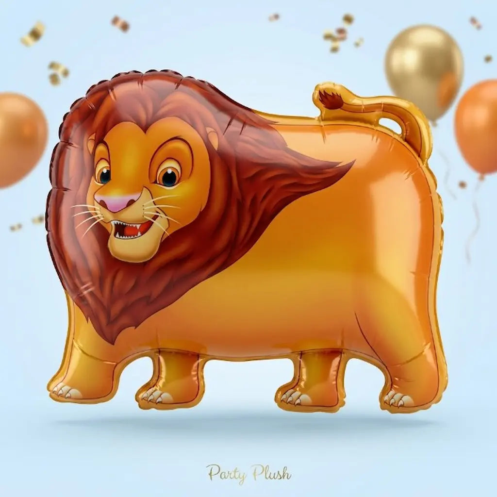 Lion Foil Balloon – Jungle King Animal Party Balloon | Party Plush