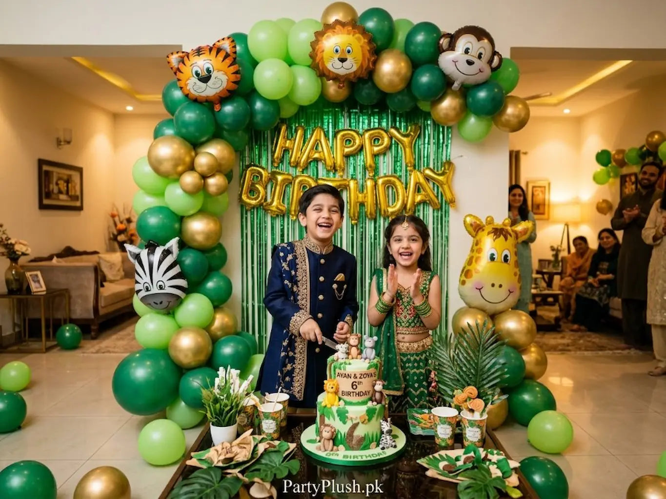 Animal Theme Happy Birthday Decoration Theme Set For Kids Birthday Parties