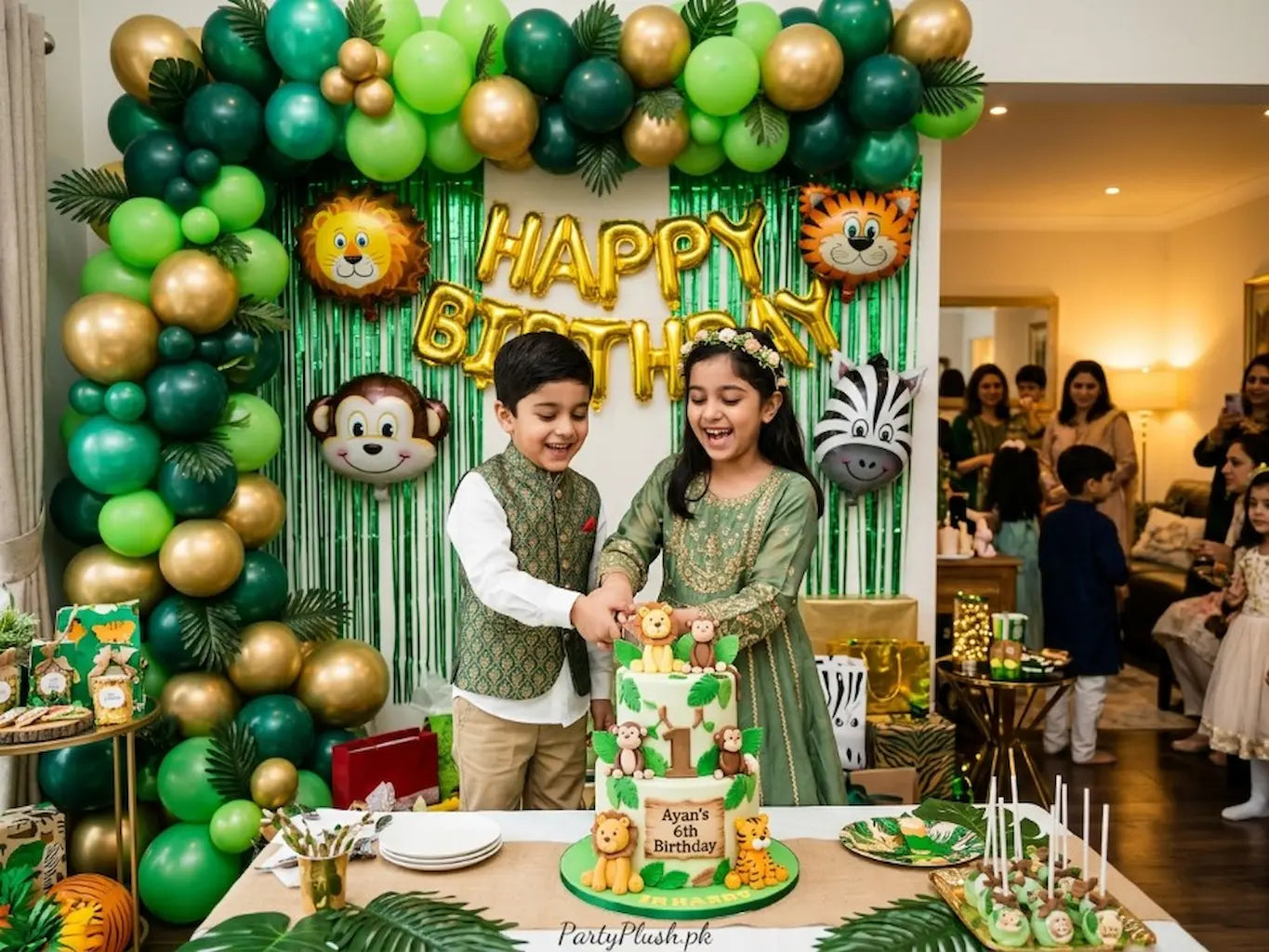 Animal Theme Happy Birthday Decoration Theme Set For Kids Birthday Parties