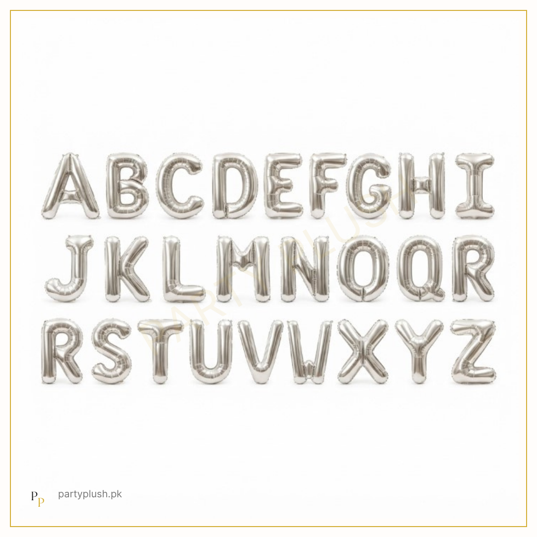 16 inch silver alphabet foil balloon letters A to Z for birthday party decoration