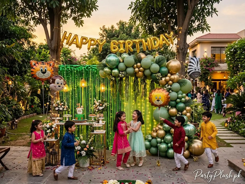 Animal Theme Happy Birthday Decoration Theme Set For Kids Birthday Parties