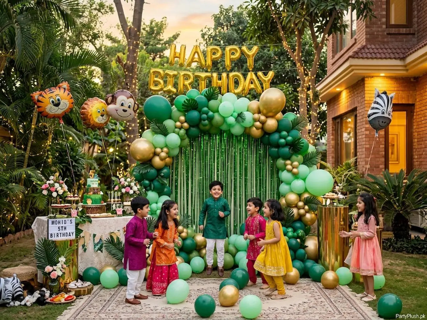 Animal Theme Happy Birthday Decoration Theme Set For Kids Birthday Parties