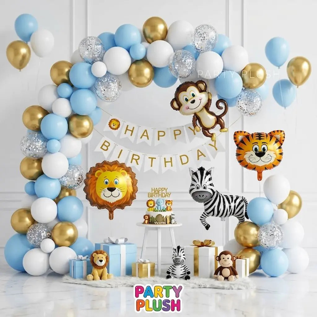 Animal Theme Happy Birthday Decoration Theme Set For Kids Birthday Party