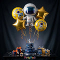 5 Pcs Astronaut Foil Balloon Set | Space Theme Character + Star + Round Balloons | Birthday Party Decoration Pakistan