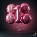 "Pink 1st Birthday Girl Foil Balloon Set – Number '1' Shape & Polka Dot Round Balloon Combo | Baby Girl Birthday Party Decoration"