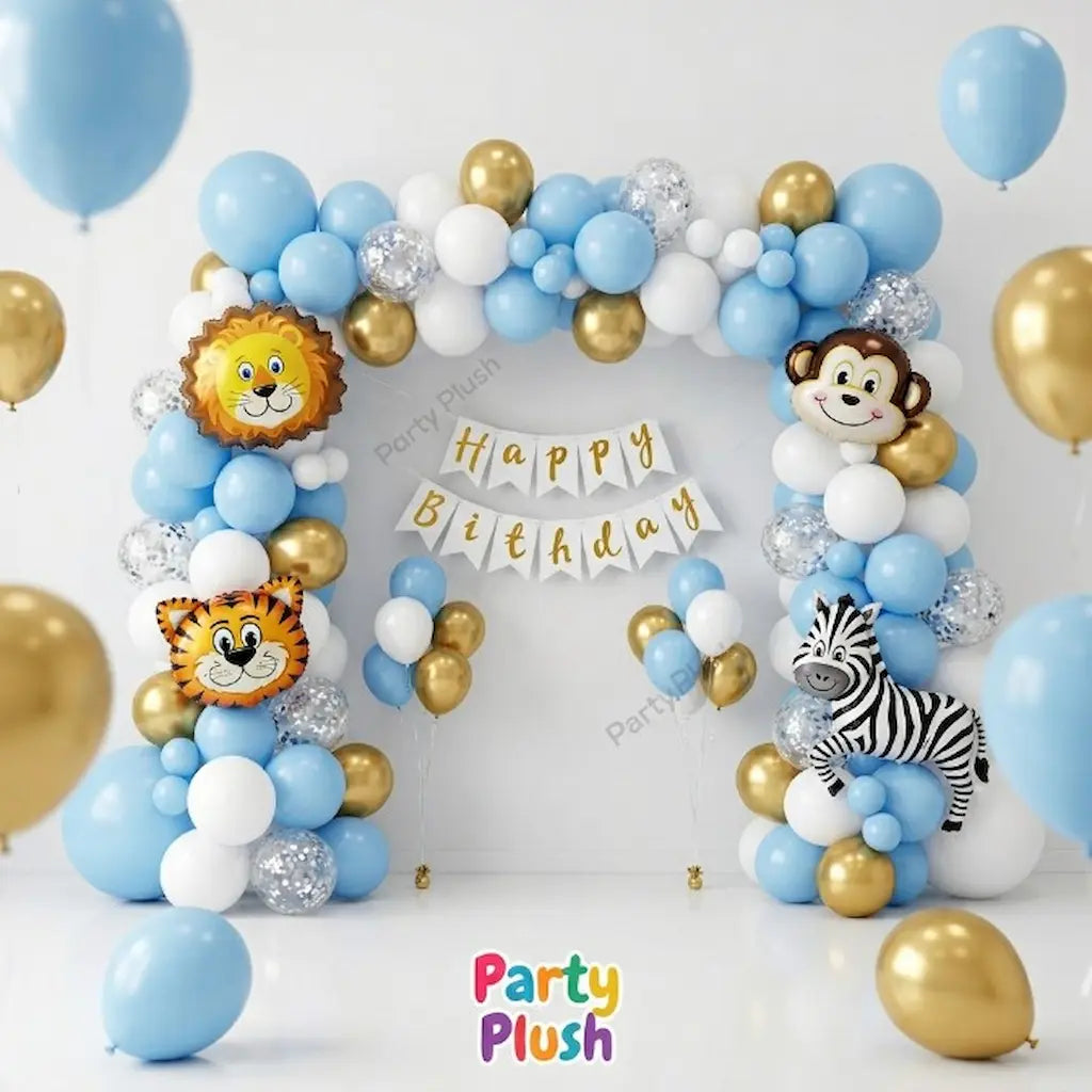Animal Theme Happy Birthday Decoration Theme Set For Kids Birthday Party