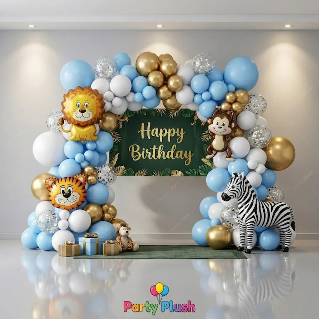 Animal Theme Happy Birthday Decoration Theme Set For Kids Birthday Party
