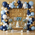 Golden Baby Boy Shower Decoration Ideas | Luxury Prince Theme Balloon Setup | Event Styling