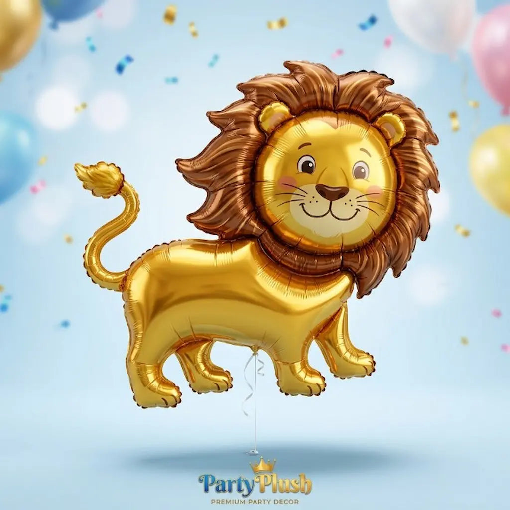 Lion Foil Balloon – Jungle King Animal Party Balloon | Party Plush