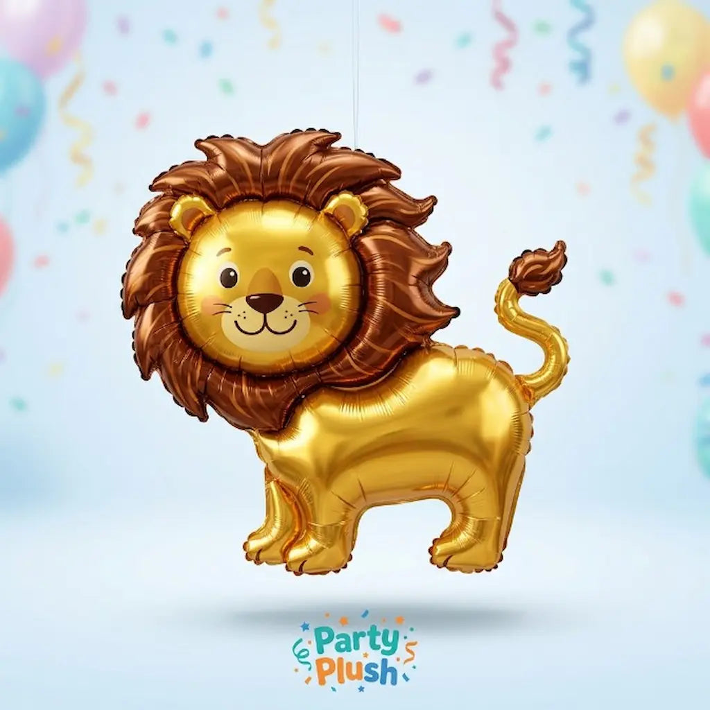 Lion Foil Balloon – Jungle King Animal Party Balloon | Party Plush