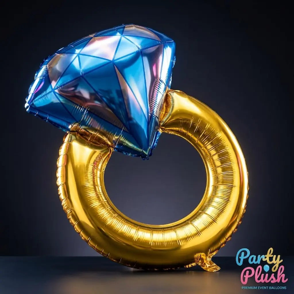 "Diamond Ring Foil Balloon – Giant Engagement Ring Balloon for Bridal Shower, Bride to Be & Engagement Party Decoration"
