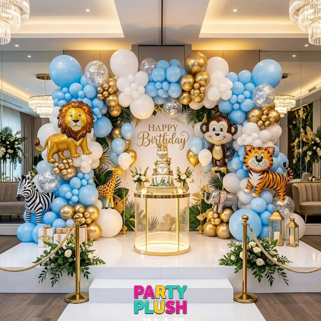 Animal Theme Happy Birthday Decoration Theme Set For Kids Birthday Party