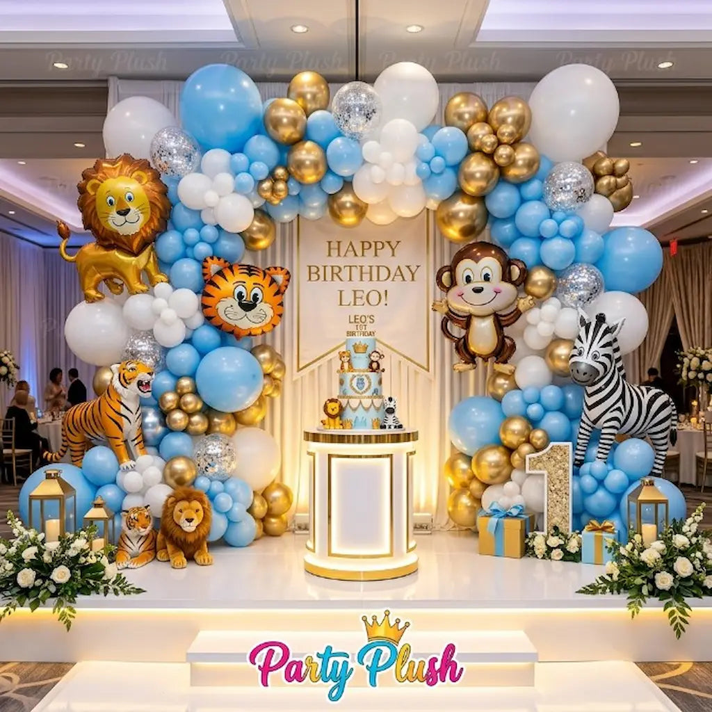 Animal Theme Happy Birthday Decoration Theme Set For Kids Birthday Party
