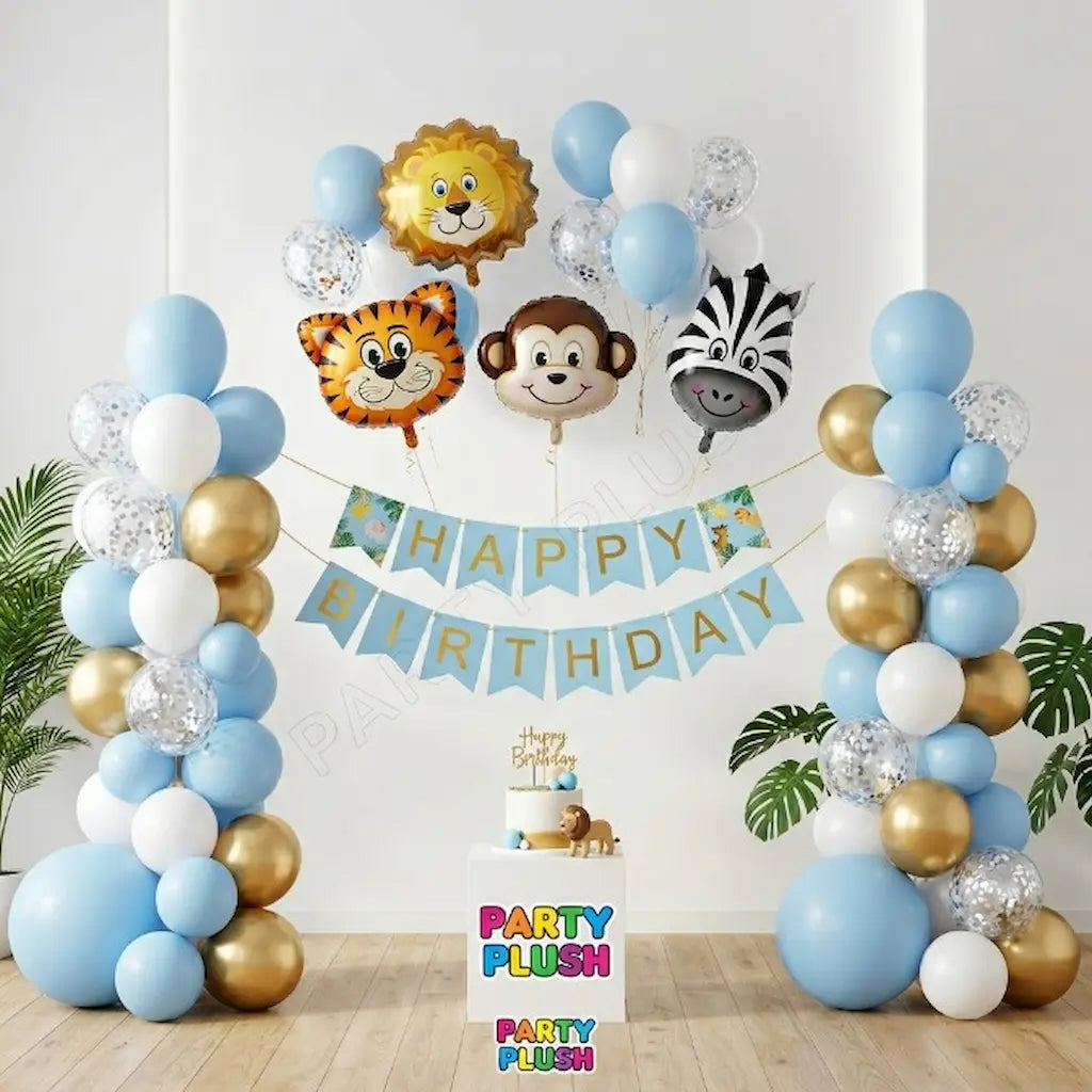 Animal Theme Happy Birthday Decoration Theme Set For Kids Birthday Party
