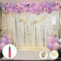 Colorful 3D Butterflies Happy Birthday Decoration Theme Set With Net Curtains and Fairy Lights | Purple and Pink