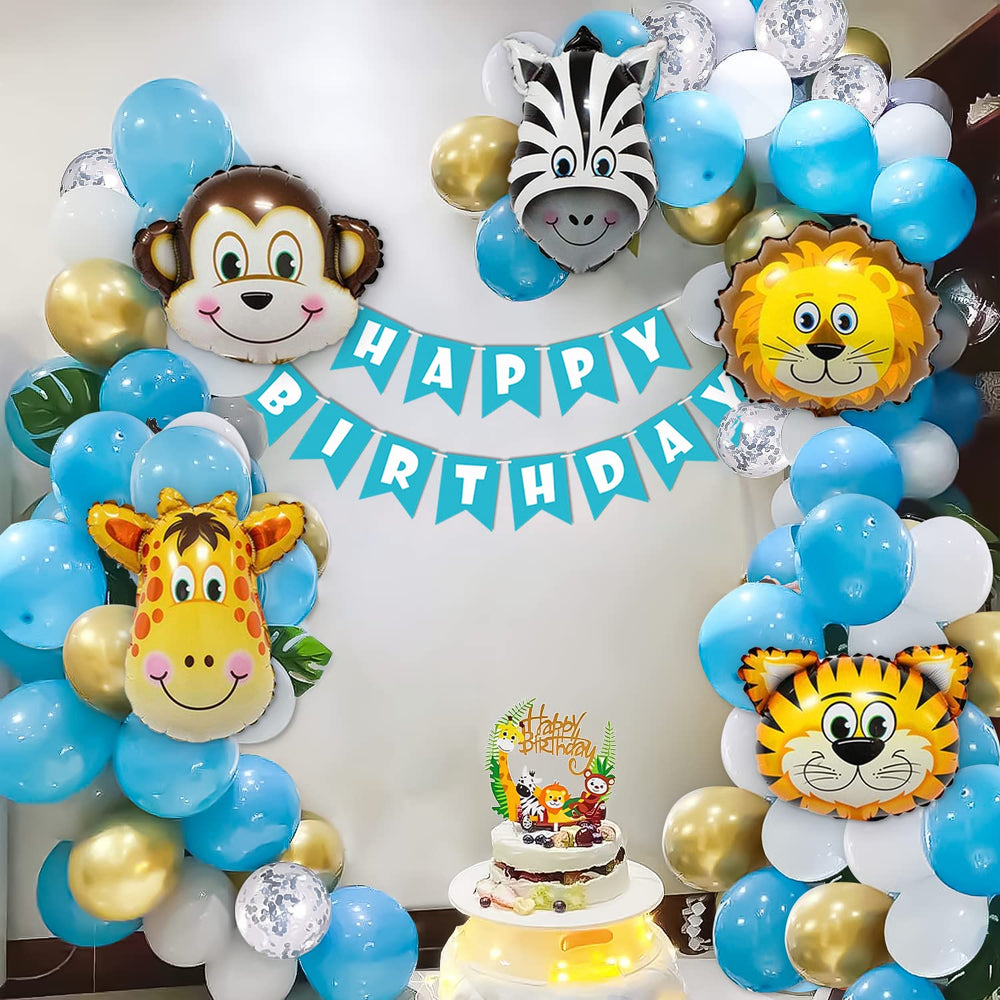 Animal Theme Happy Birthday Decoration Theme Set For Kids Birthday Party