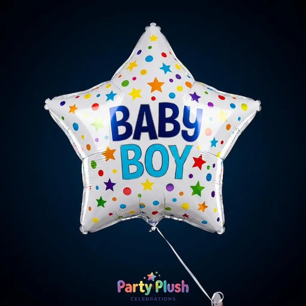 5 Pcs Baby Boy Letter Foil Balloon Set | "BOY" Letters + Heart + Star Balloon | Baby Shower Party Decoration Pakistan