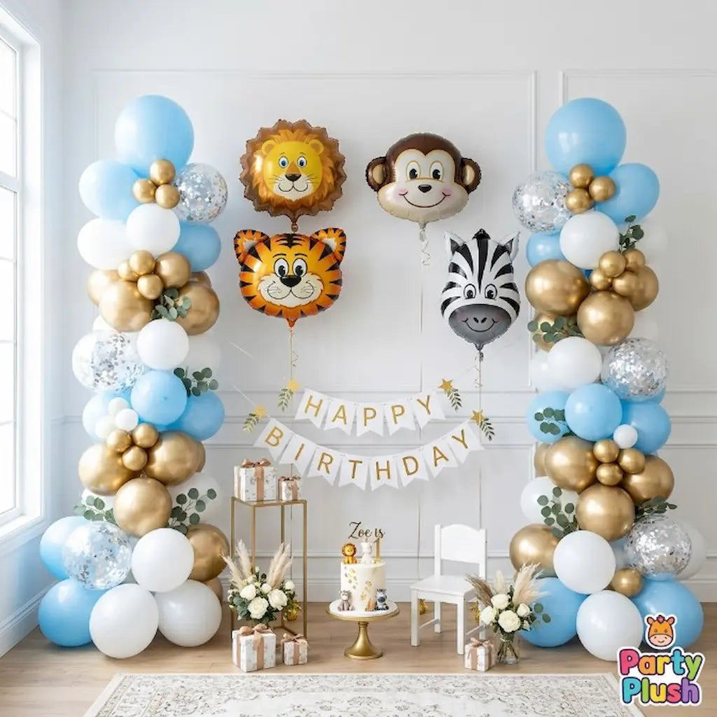 Animal Theme Happy Birthday Decoration Theme Set For Kids Birthday Party