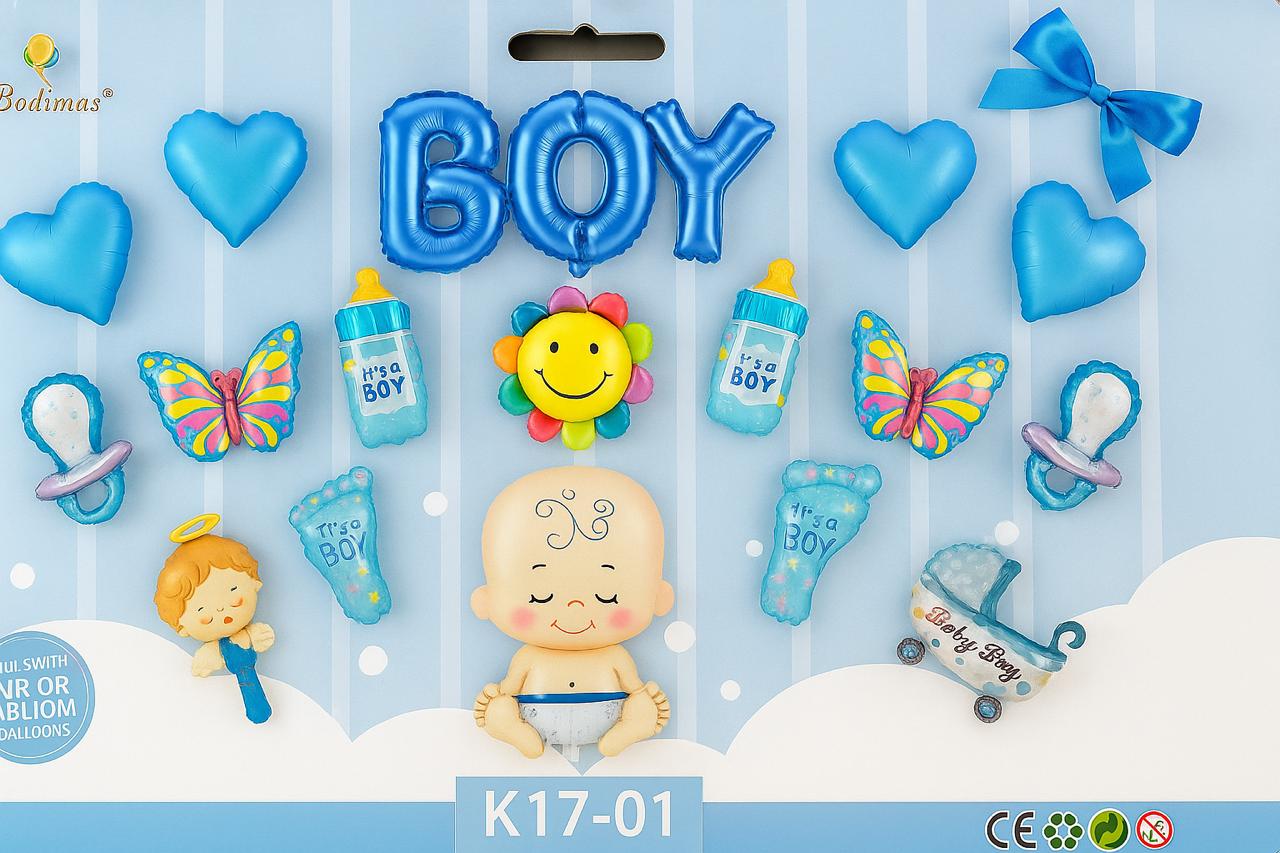 Its a Boy 17 Pcs Theme Set For Baby Shower Decoration