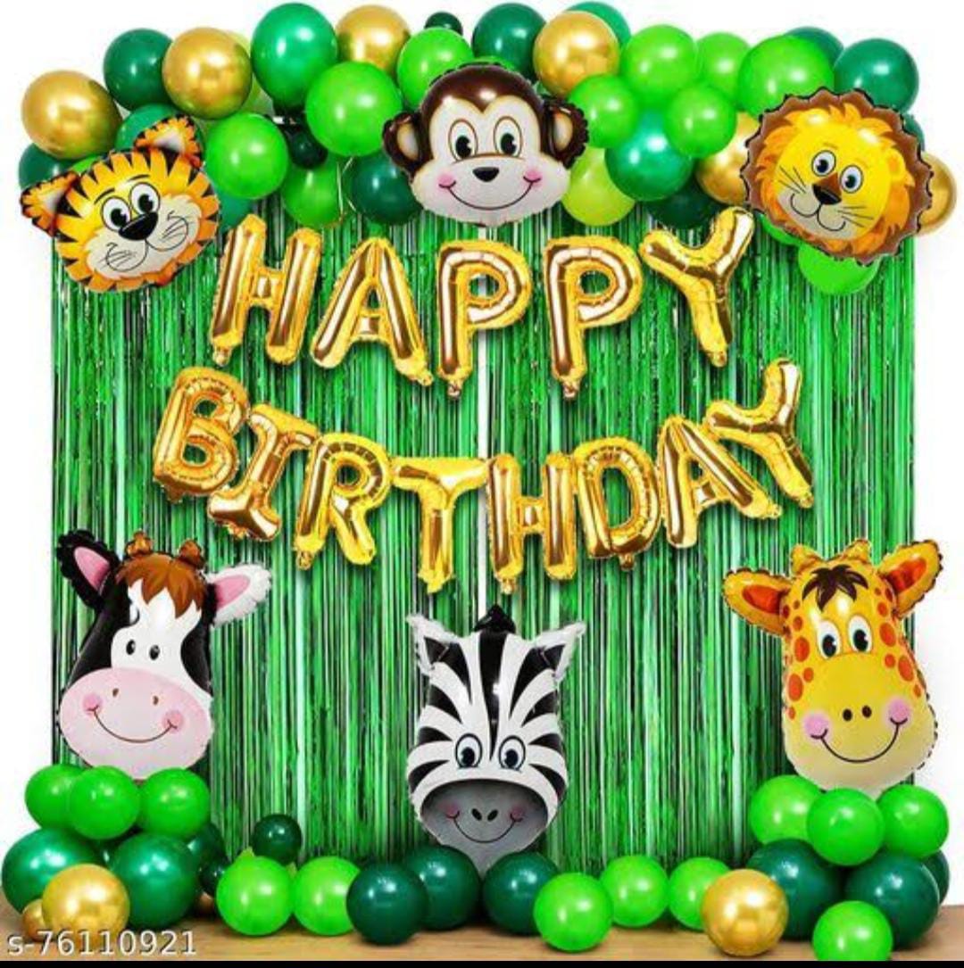 Animal Theme Happy Birthday Decoration Theme Set For Kids Birthday Parties