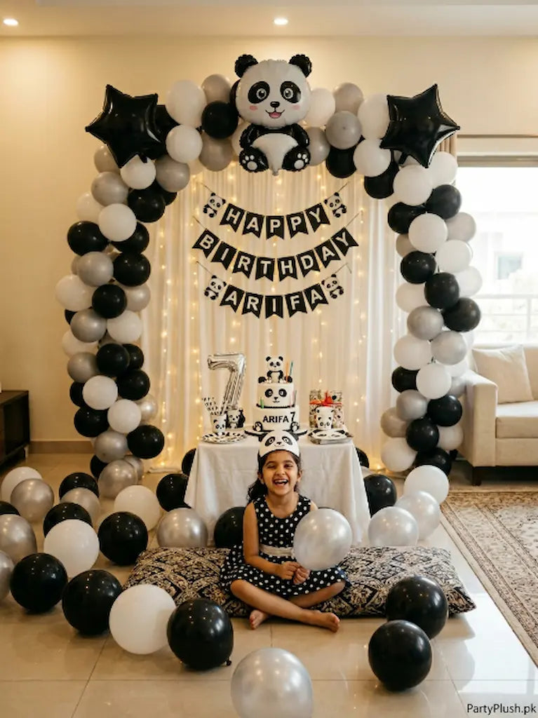 114 Pcs Luxury Panda Theme Birthday Room Setup | Kids Birthday Decoration Pakistan