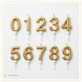 Metallic gold number birthday cake candles from 0 to 9