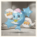 5 pcs It’s a Boy blue foil balloon set for baby shower and welcome baby decoration
