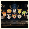 7 pcs jungle safari animal foil balloon set with lion zebra giraffe tiger monkey horse and palm tree balloons