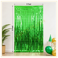 Green square foil backdrop curtain 3x6 feet for birthday and party decoration