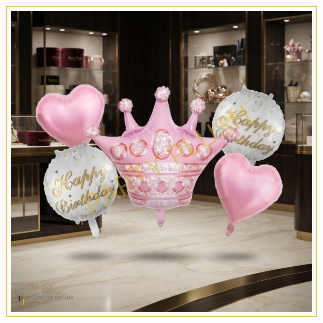 Royal Crown 5 Pcs Foil Balloon Decoration Set