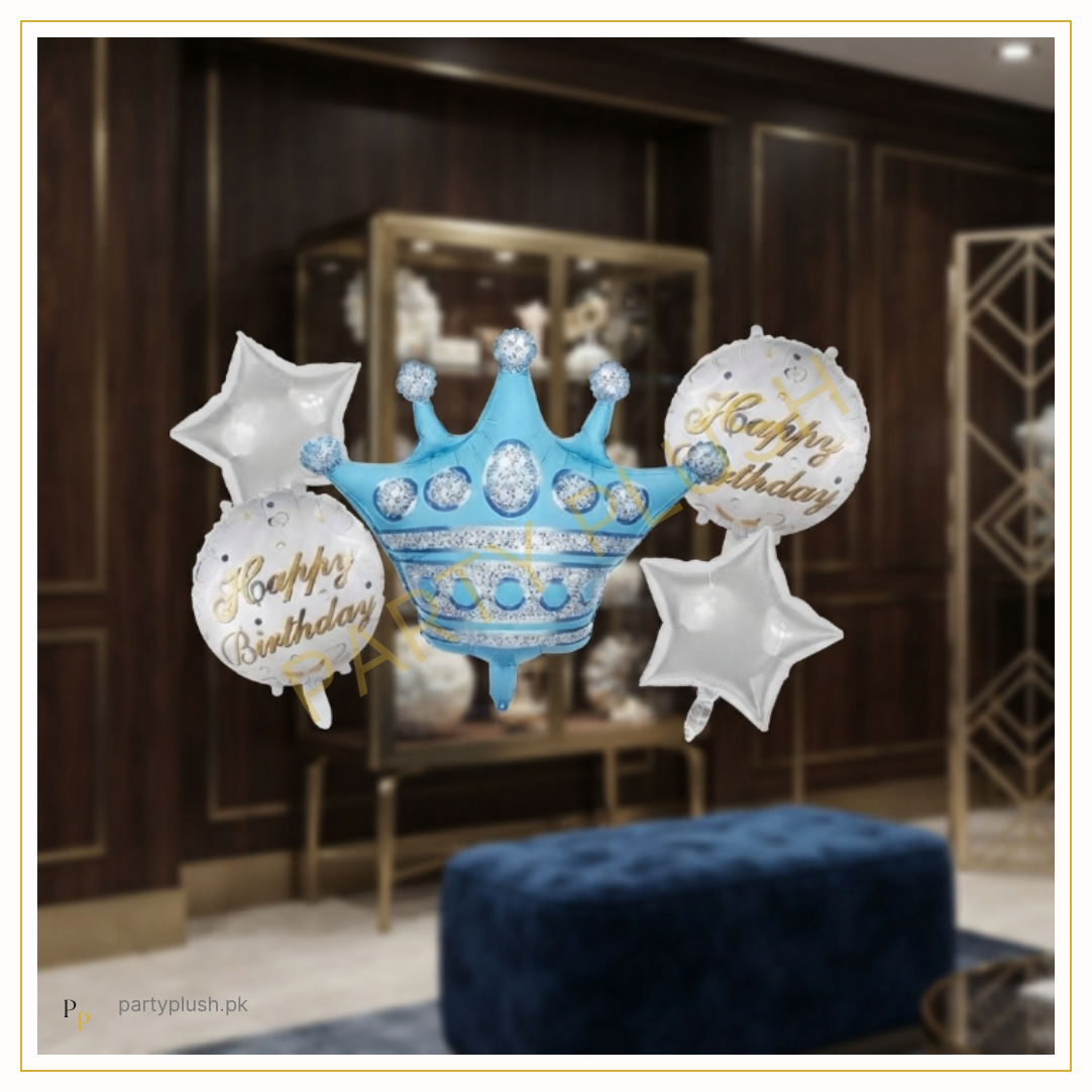 Royal Crown 5 Pcs Foil Balloon Decoration Set