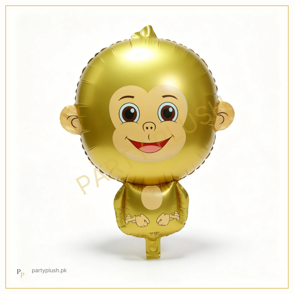 Cute golden monkey foil balloon for kids jungle birthday decoration