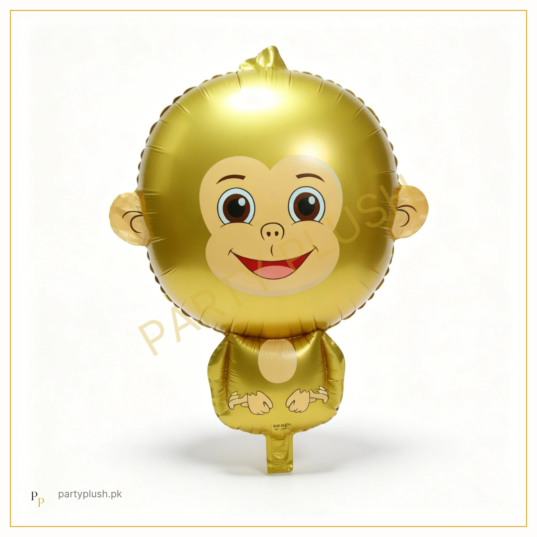 Cute golden monkey foil balloon for kids jungle birthday decoration
