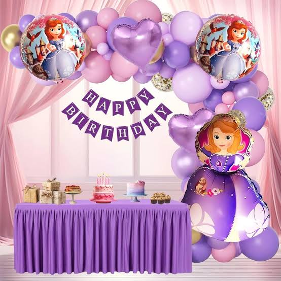 Sofia Character Happy Birthday Decoration Theme Set for Girls Birthday Decoration